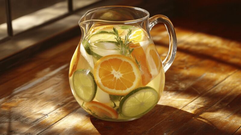 Comment preparer une delicieuse sangria blanche petillante aux agrumes et herbes fraiches en 10 minutes